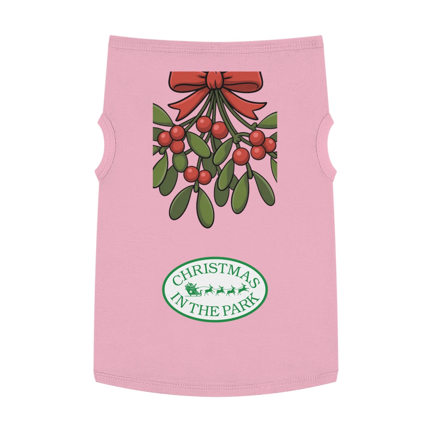 Christmas in the Park Pet Tank Top, Holiday Dog Shirt, Festive Pet Apparel, Mistletoe Design, Winter Dog Outfit