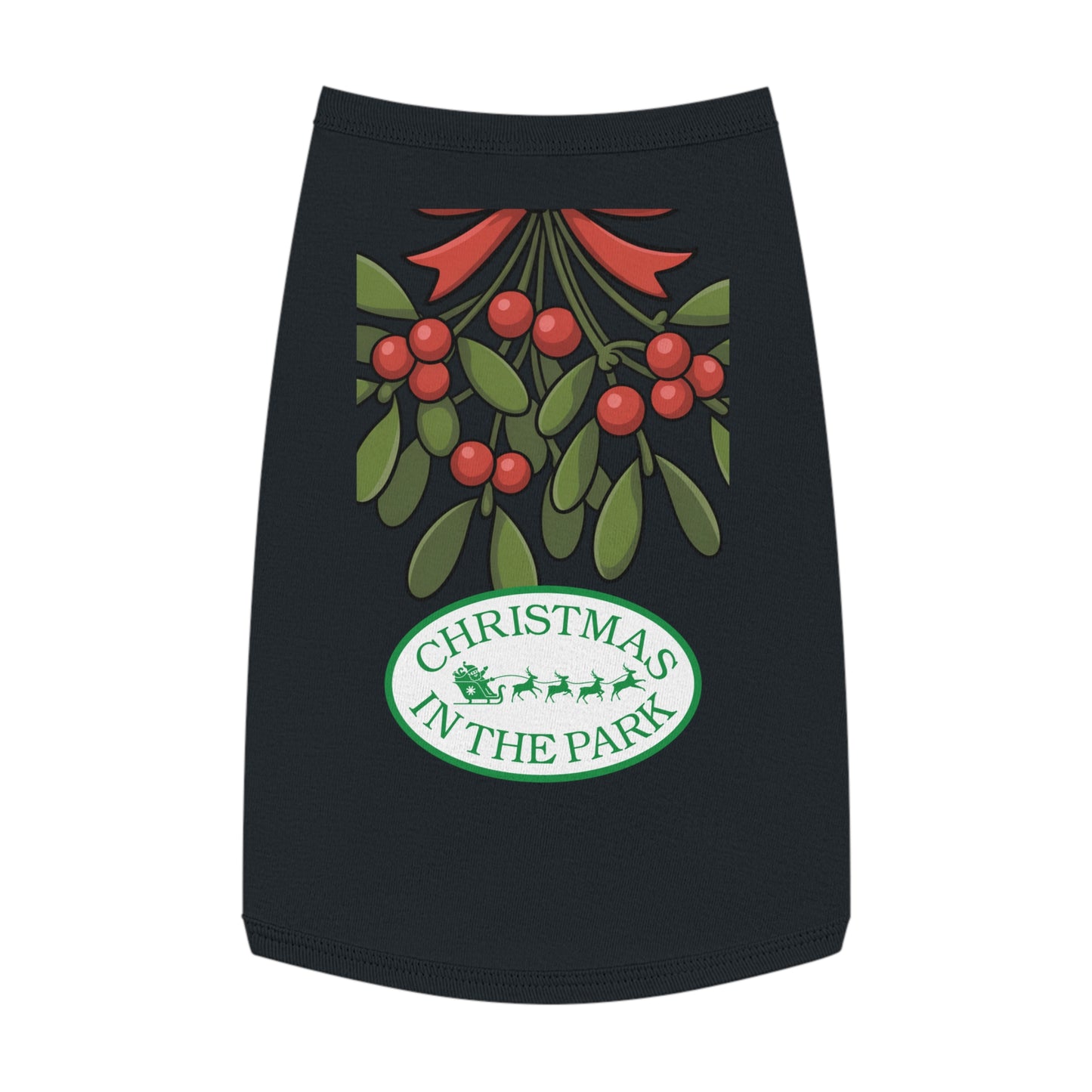 Christmas in the Park Pet Tank Top, Holiday Dog Shirt, Festive Pet Apparel, Mistletoe Design, Winter Dog Outfit