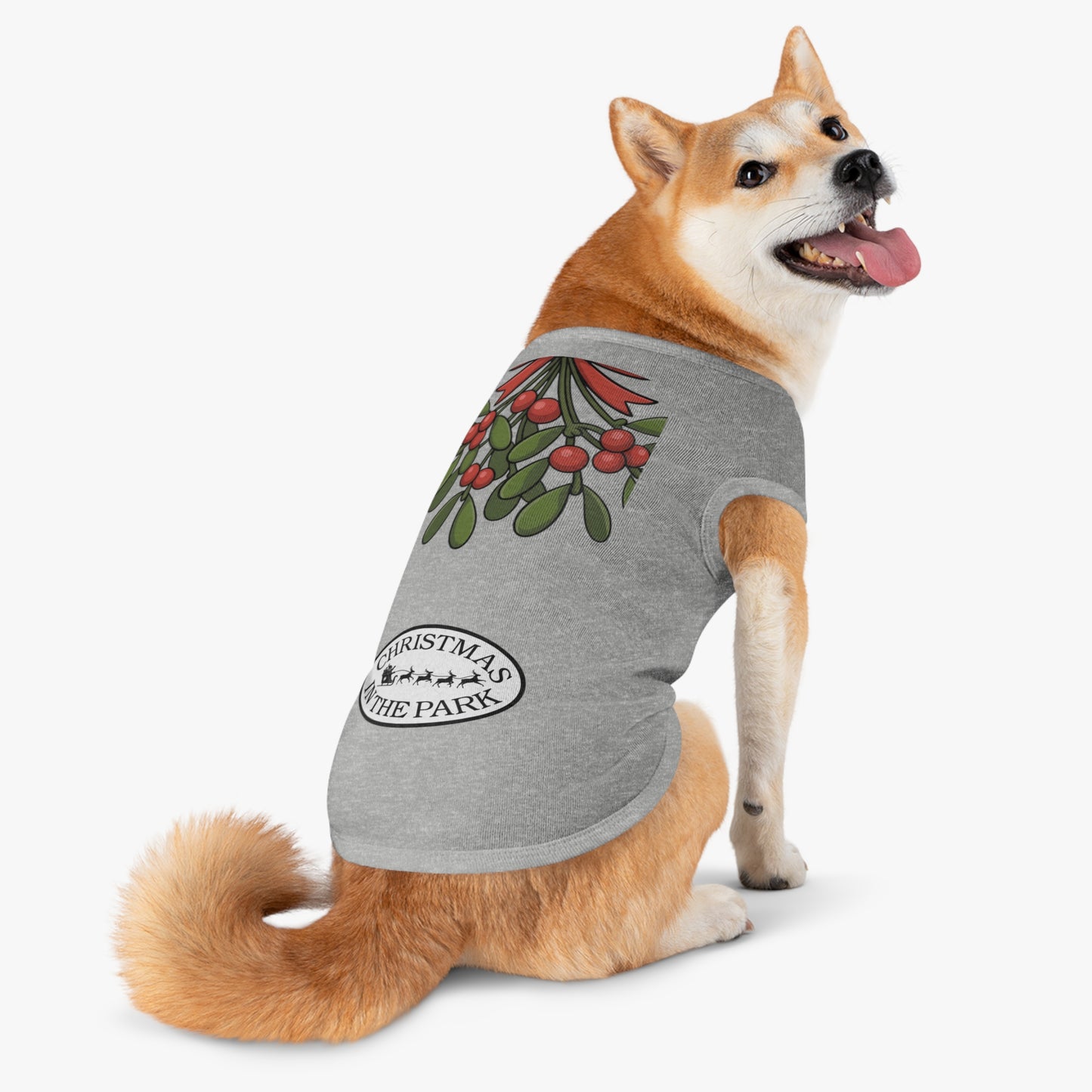 Festive Pet Tank Top - Christmas in the Park Design, Holiday Dog Shirt, Cute Pet Apparel, Christmas Dog Outfit, Pet Gift