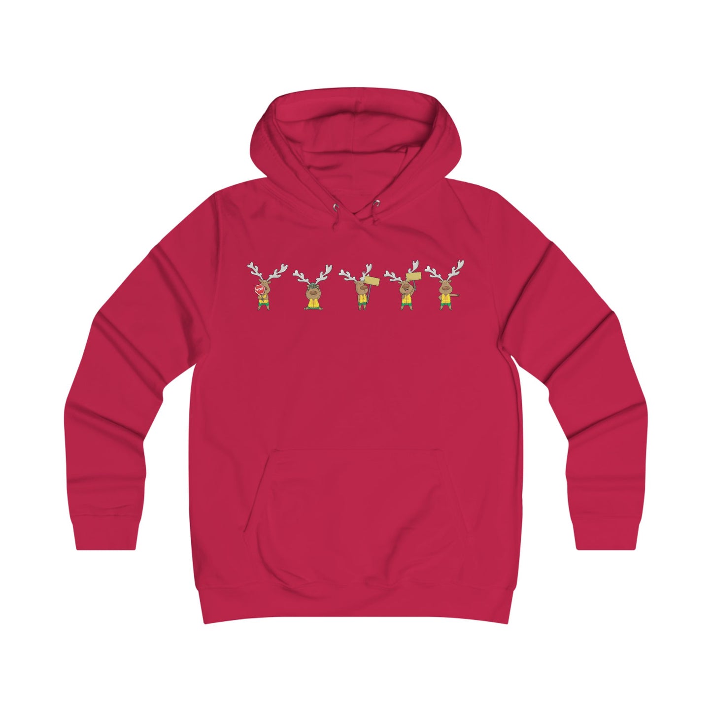 Holiday Girlie College Hoodie - Christmas in the Park Mascot Blinky