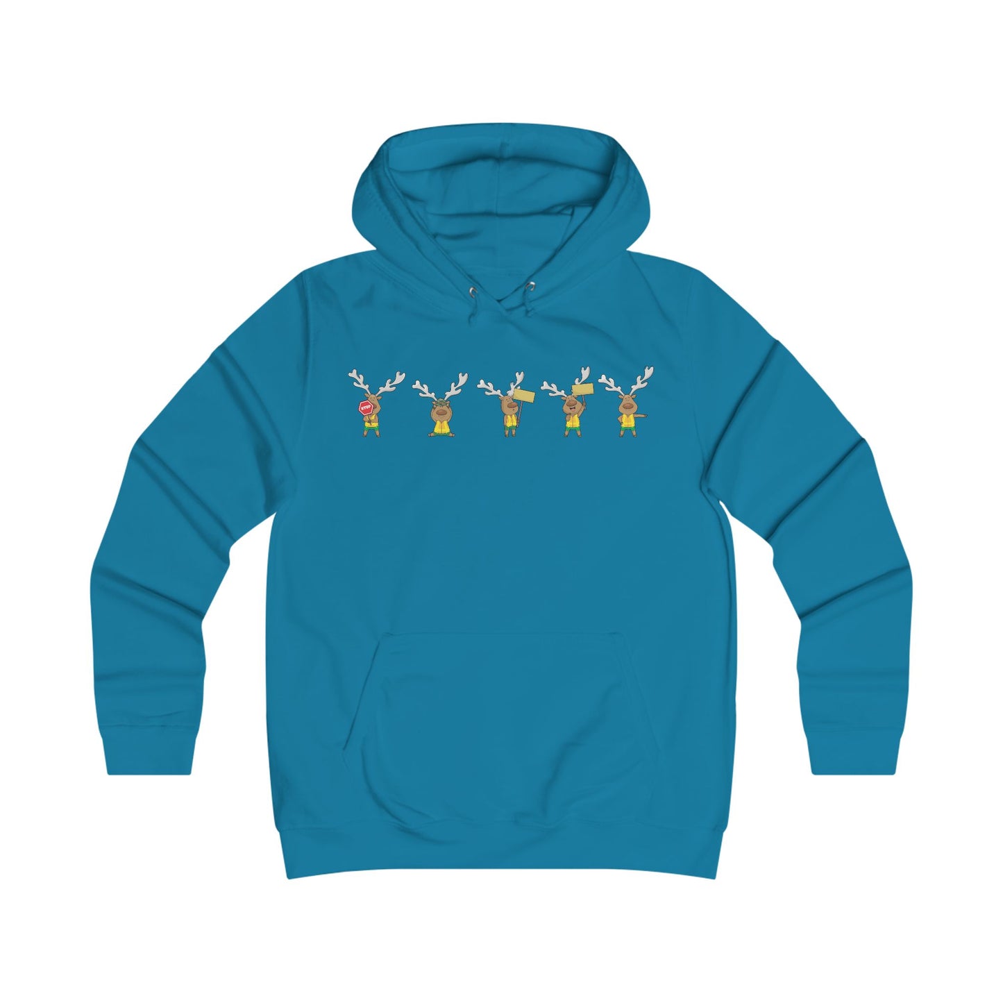 Holiday Girlie College Hoodie - Christmas in the Park Mascot Blinky