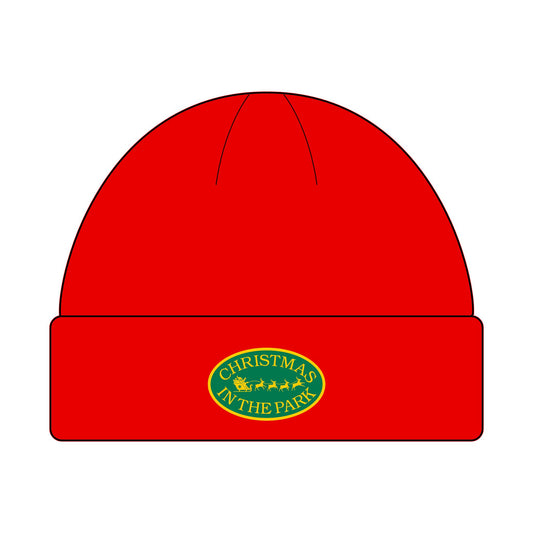 Festive Cuff Beanie for Christmas in the Park Celebrations | Holiday Gift, Winter Fashion, Outdoor Wear, Cozy Knit Hat, Unique Beanie