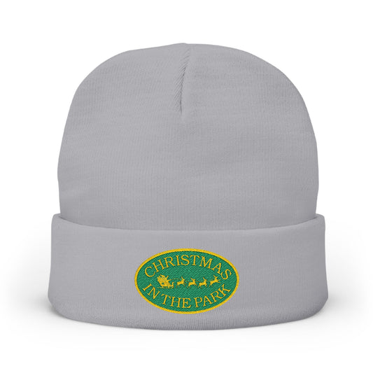 Cozy Embroidered Knit Beanie for Winter | Christmas in the Park Hat, Holiday Gift, Winter Accessories, Custom Beanie, Warm Knit Hat