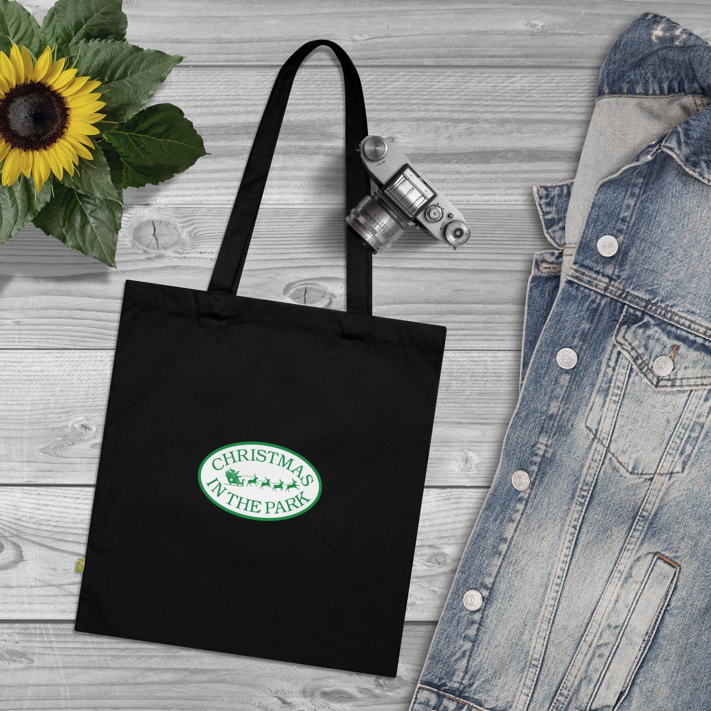 Christmas in the Park Tote Bag, Eco-Friendly Gift Bag, Reusable Shopping Tote, Holiday Gift Bag, Organic Cotton Handbag, Festival Accessory