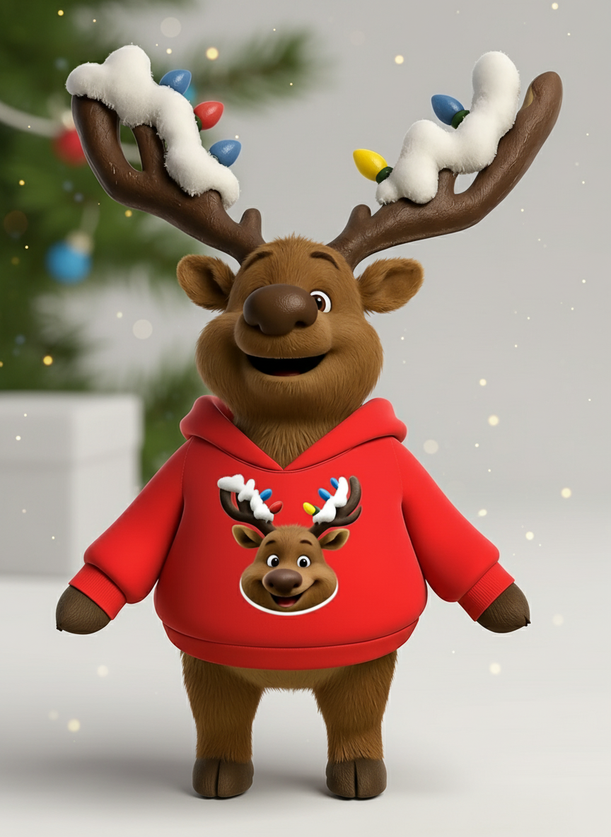 Premium Blinky red hoodie launch graphic with normalized mascot style