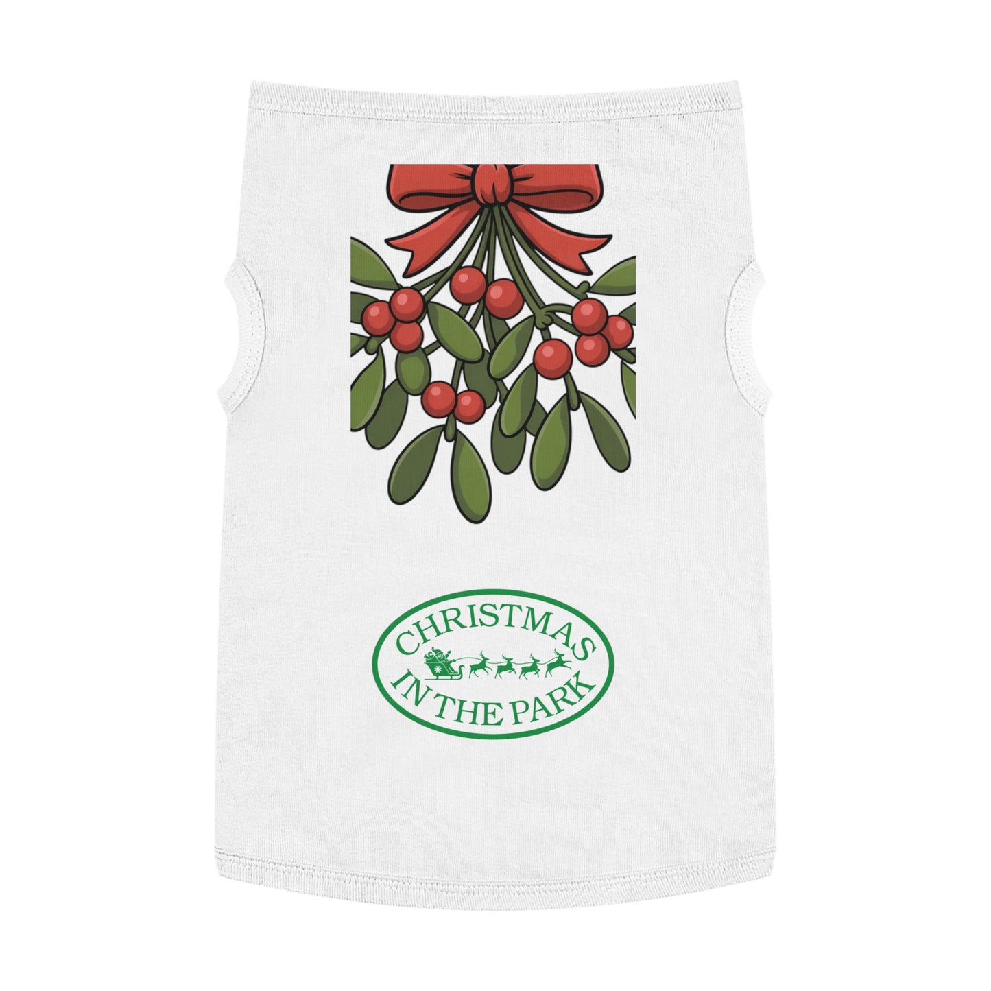 Christmas in the Park Pet Tank Top, Holiday Dog Shirt, Festive Pet Apparel, Mistletoe Design, Winter Dog Outfit