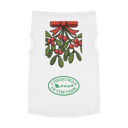 Christmas in the Park Pet Tank Top, Holiday Dog Shirt, Festive Pet Apparel, Mistletoe Design, Winter Dog Outfit