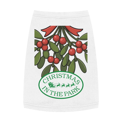 Christmas in the Park Pet Tank Top, Holiday Dog Shirt, Festive Pet Apparel, Mistletoe Design, Winter Dog Outfit