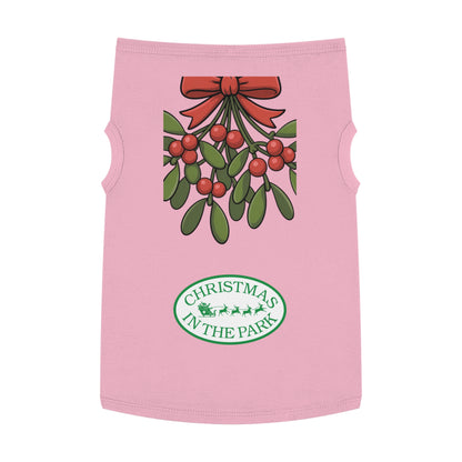 Christmas in the Park Pet Tank Top, Holiday Dog Shirt, Festive Pet Apparel, Mistletoe Design, Winter Dog Outfit