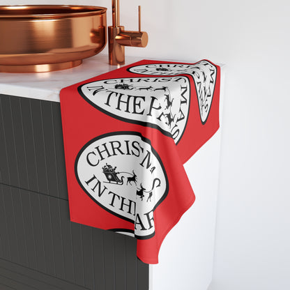 Festive Christmas Hand Towel, Holiday Kitchen Decor, Seasonal Gift for Christmas, Fun Towel for Home, Xmas Kitchen Accessory