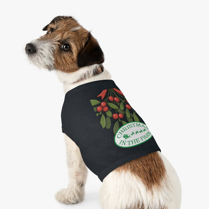 Christmas in the Park Pet Tank Top, Holiday Dog Shirt, Festive Pet Apparel, Mistletoe Design, Winter Dog Outfit