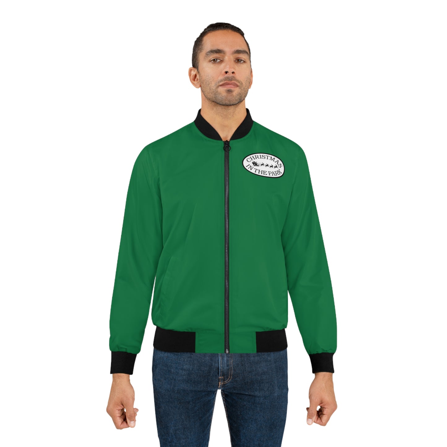 Christmas in the Park White Bomber Jacket