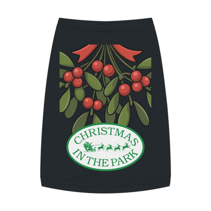 Christmas in the Park Pet Tank Top, Holiday Dog Shirt, Festive Pet Apparel, Mistletoe Design, Winter Dog Outfit