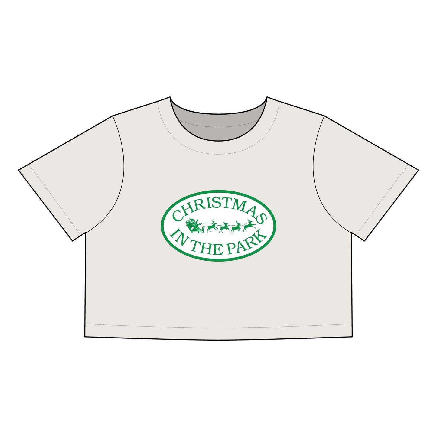 Christmas in the Park Women's Heavy Faded Crop Tee, Holiday Gift, Cute Christmas Shirt, Festive Crop Top, Casual Tee for Celebrations