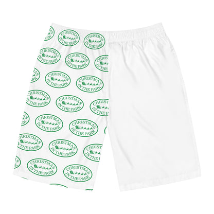 Christmas-Themed Men's Swim Shorts, Holiday Board Shorts, Summer Beachwear, Festive Swimwear, Vacation Essentials, Gifts for Him
