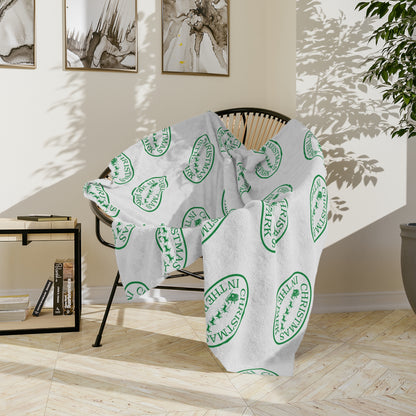 Chic Velveteen Blanket for Cozy Vibes, Soft Microfiber Throw, Ideal for Home Decor, Green Patterned Gift, Perfect for Birthdays