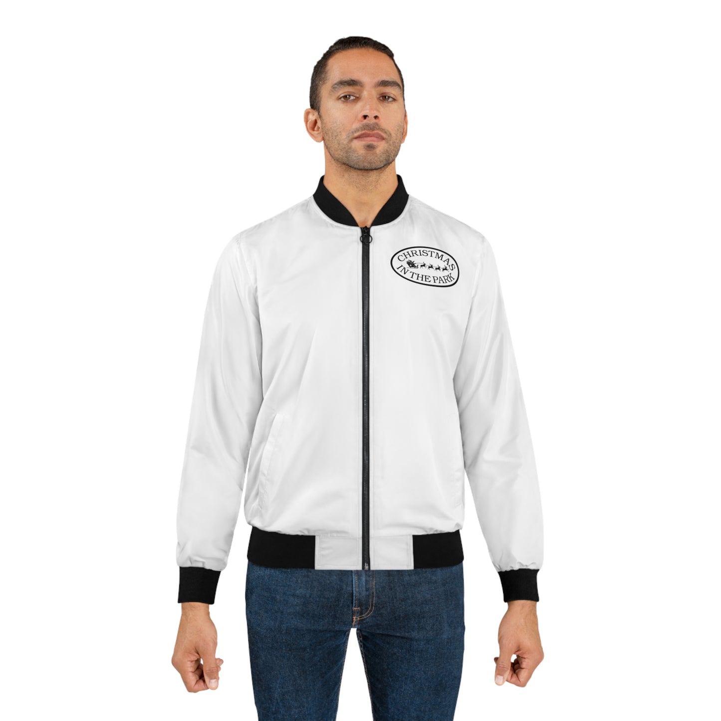 Christmas in the Park White Bomber Jacket
