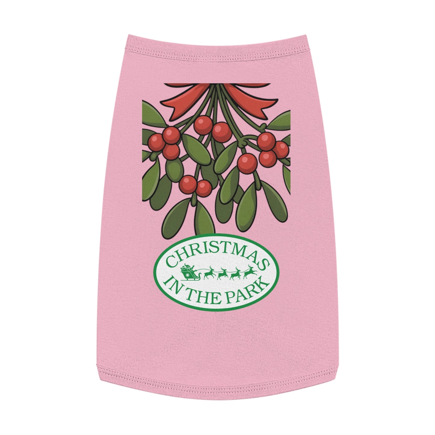 Christmas in the Park Pet Tank Top, Holiday Dog Shirt, Festive Pet Apparel, Mistletoe Design, Winter Dog Outfit