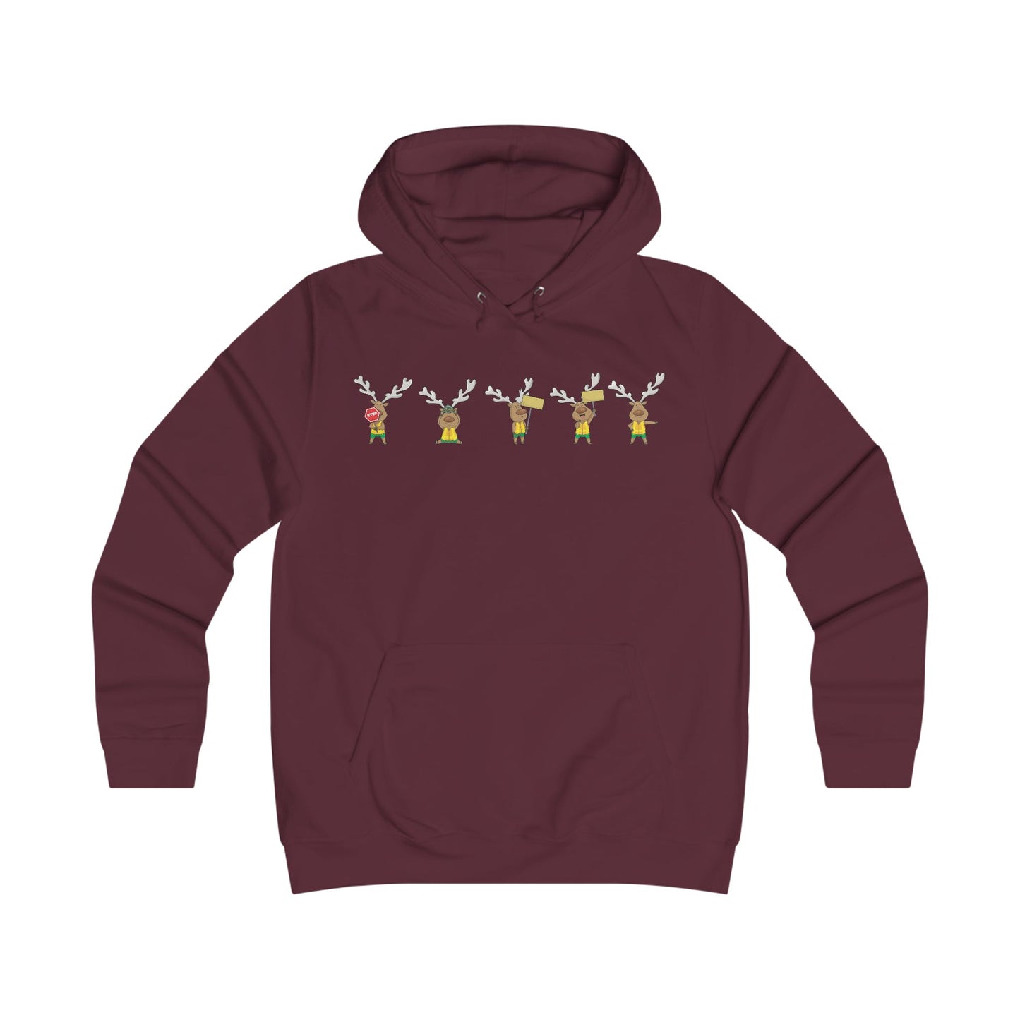 Holiday Girlie College Hoodie - Christmas in the Park Mascot Blinky