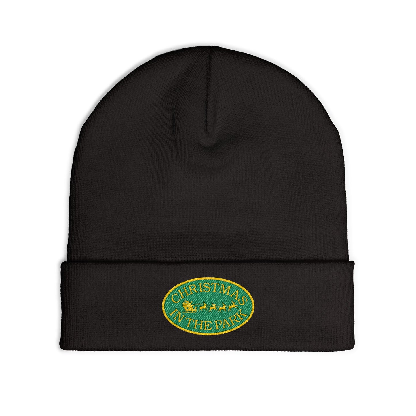Cozy Embroidered Knit Beanie for Winter | Christmas in the Park Hat, Holiday Gift, Winter Accessories, Custom Beanie, Warm Knit Hat