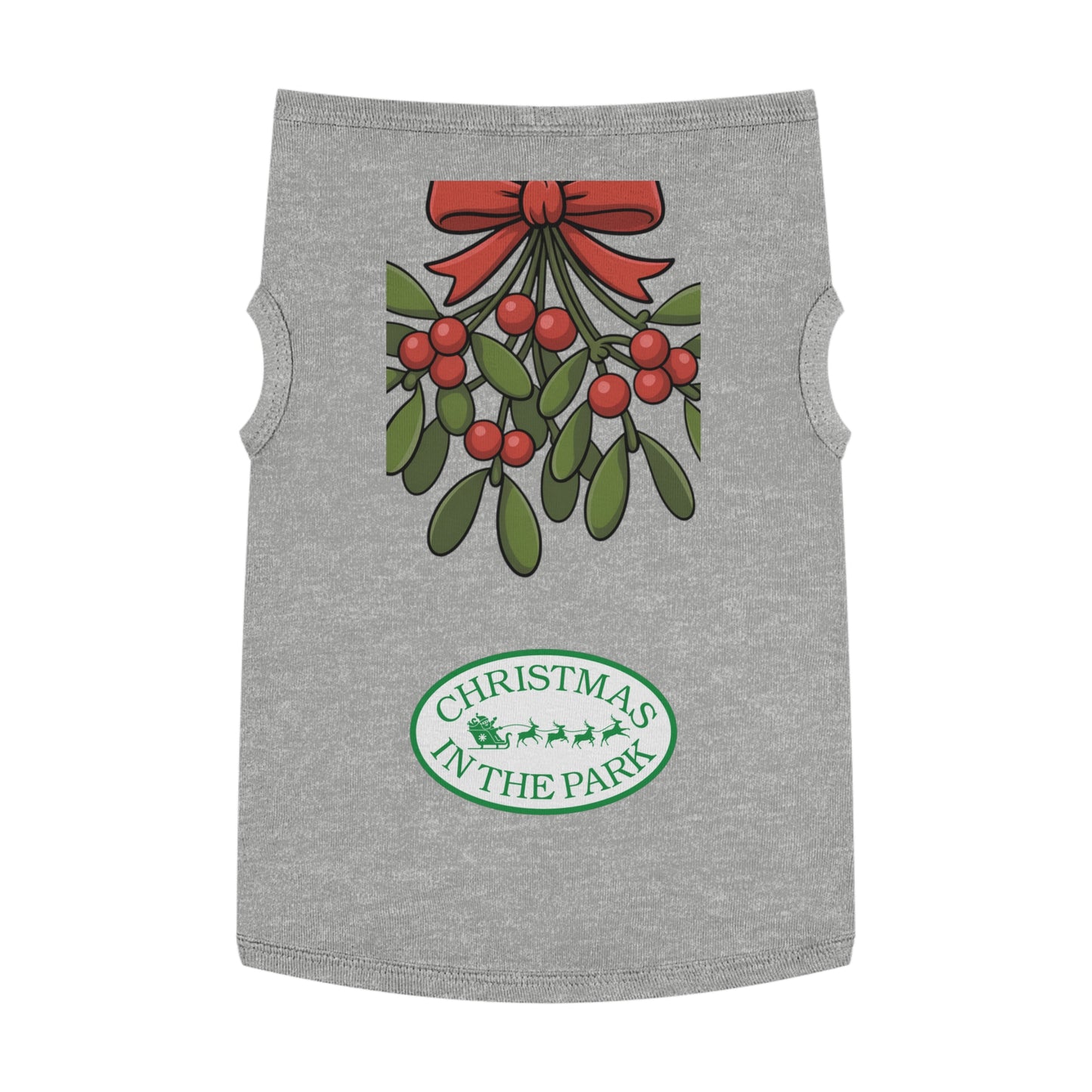Christmas in the Park Pet Tank Top, Holiday Dog Shirt, Festive Pet Apparel, Mistletoe Design, Winter Dog Outfit
