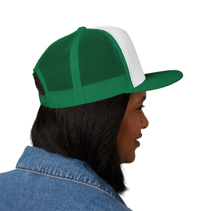 Embroidered Snowman Trucker Cap — Festive Winter Hat