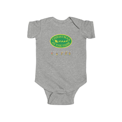 Christmas Park Infant Bodysuit, Holiday Baby Gift, Cute Christmas Outfit, Festive Baby Clothes, Unisex Baby Bodysuit
