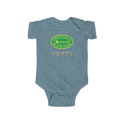 Christmas Park Infant Bodysuit, Holiday Baby Gift, Cute Christmas Outfit, Festive Baby Clothes, Unisex Baby Bodysuit