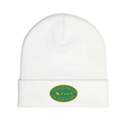 Cozy Embroidered Knit Beanie for Winter | Christmas in the Park Hat, Holiday Gift, Winter Accessories, Custom Beanie, Warm Knit Hat