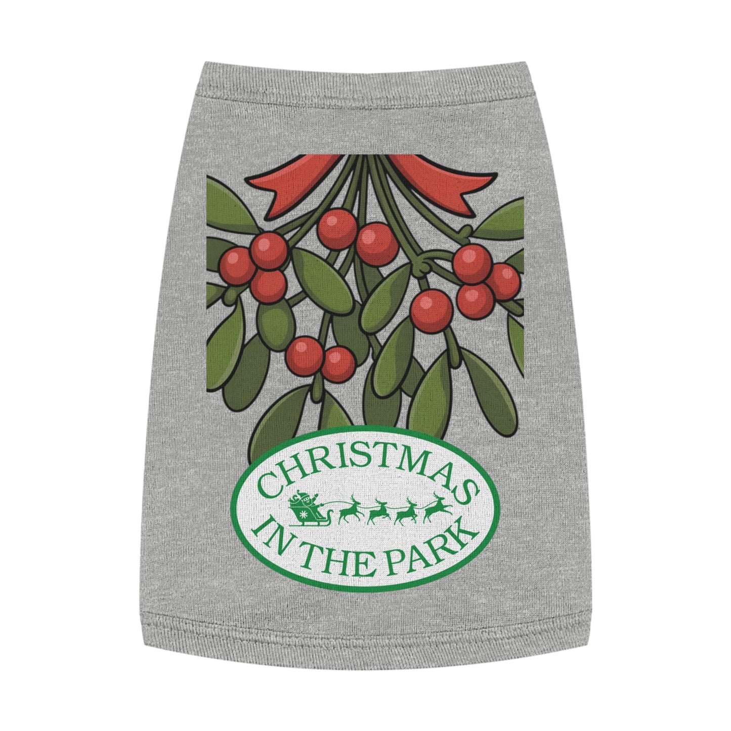 Christmas in the Park Pet Tank Top, Holiday Dog Shirt, Festive Pet Apparel, Mistletoe Design, Winter Dog Outfit