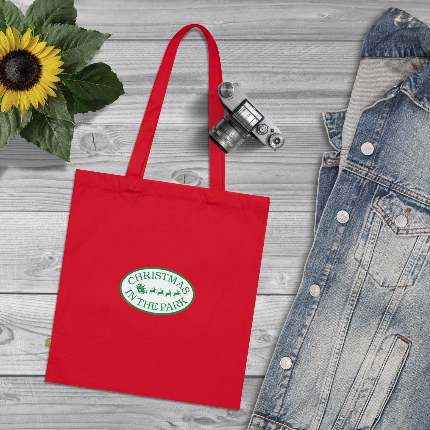 Christmas in the Park Tote Bag, Eco-Friendly Gift Bag, Reusable Shopping Tote, Holiday Gift Bag, Organic Cotton Handbag, Festival Accessory