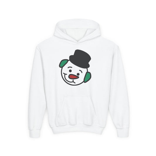 Youth Hoodie — 'Hot Chocolate' Snowman Christmas Sweatshirt