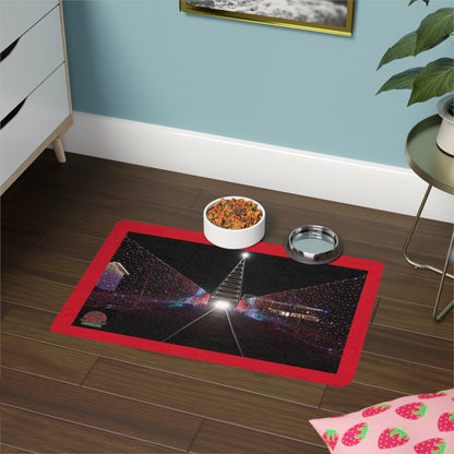 Festive Pet Food Mat - Christmas, Dog Bowl Mat, Cat Feeding Station, Holiday Decor, Non-Slip Pet Accessory