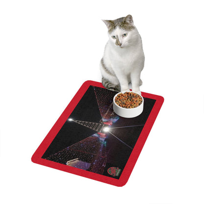 Festive Pet Food Mat - Christmas, Dog Bowl Mat, Cat Feeding Station, Holiday Decor, Non-Slip Pet Accessory