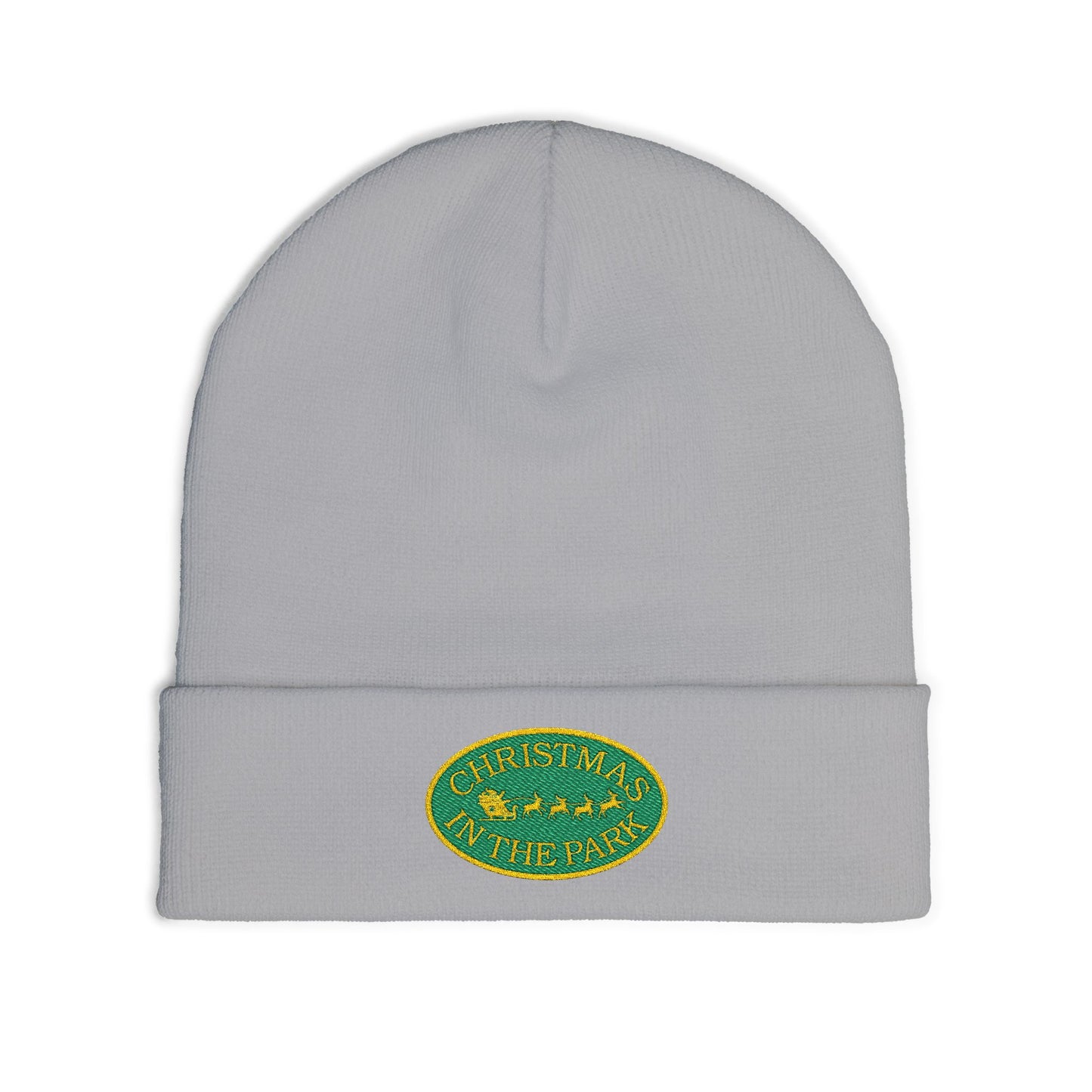 Cozy Embroidered Knit Beanie for Winter | Christmas in the Park Hat, Holiday Gift, Winter Accessories, Custom Beanie, Warm Knit Hat