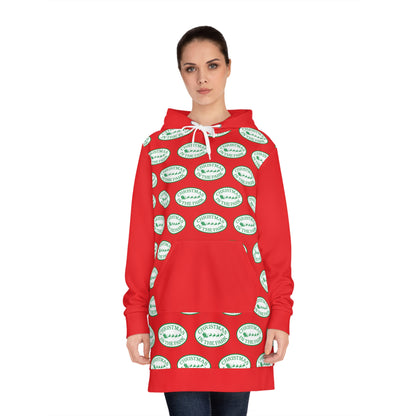 Festive Women's Hoodie Dress, Cozy Holiday Apparel, Cute Gift for Her, Christmas Fashion, Casual Comfort Wear