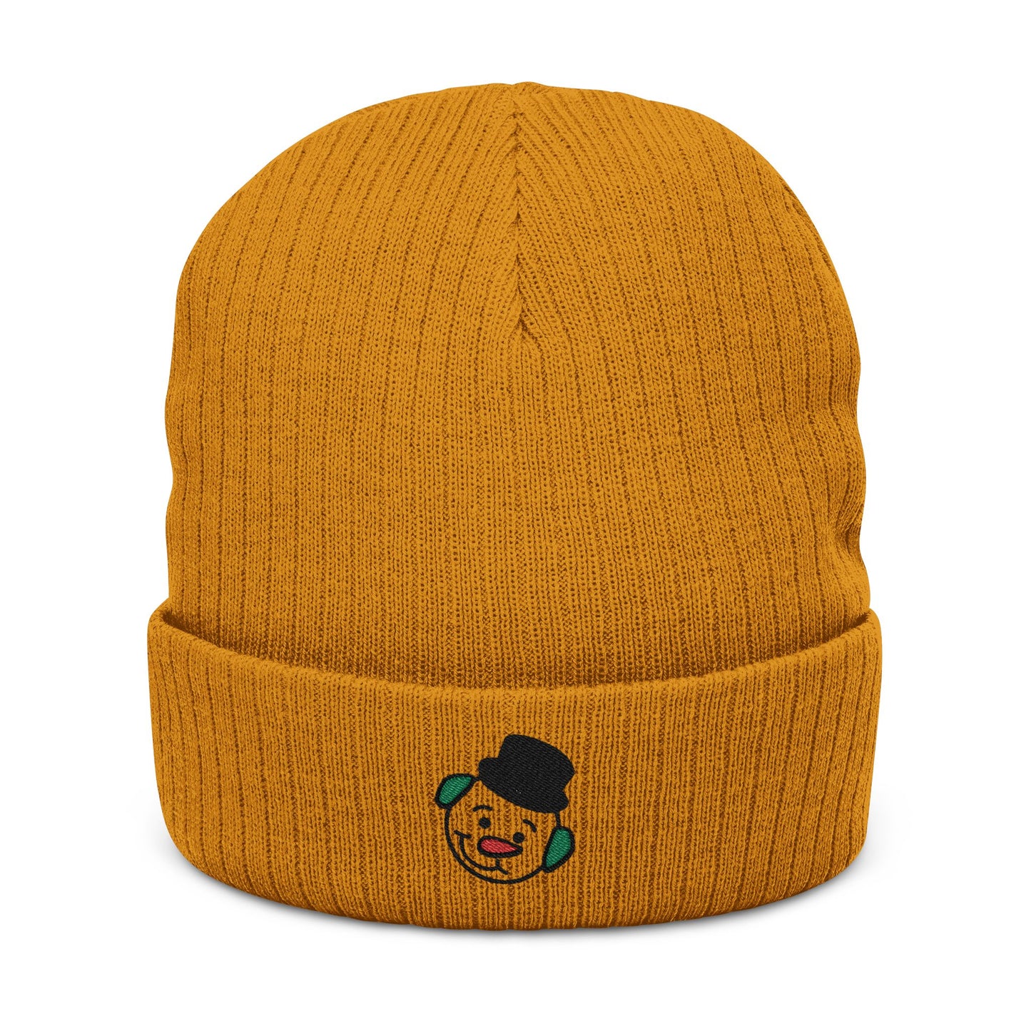 Embroidered Snowman Ribbed Knit Beanie – Cozy Winter Hat