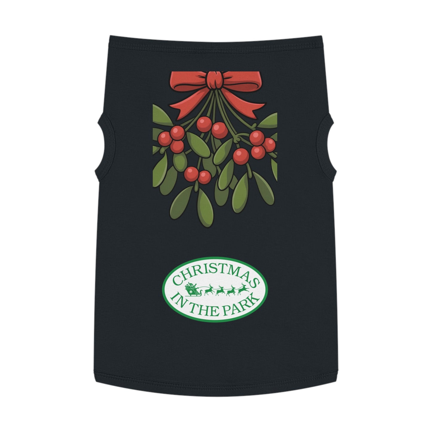 Christmas in the Park Pet Tank Top, Holiday Dog Shirt, Festive Pet Apparel, Mistletoe Design, Winter Dog Outfit