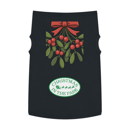 Christmas in the Park Pet Tank Top, Holiday Dog Shirt, Festive Pet Apparel, Mistletoe Design, Winter Dog Outfit
