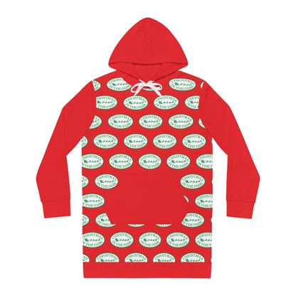 Festive Women's Hoodie Dress, Cozy Holiday Apparel, Cute Gift for Her, Christmas Fashion, Casual Comfort Wear