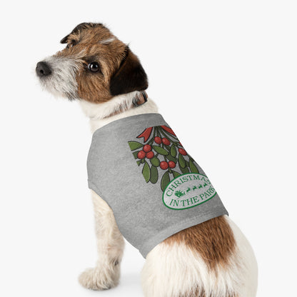 Christmas in the Park Pet Tank Top, Holiday Dog Shirt, Festive Pet Apparel, Mistletoe Design, Winter Dog Outfit