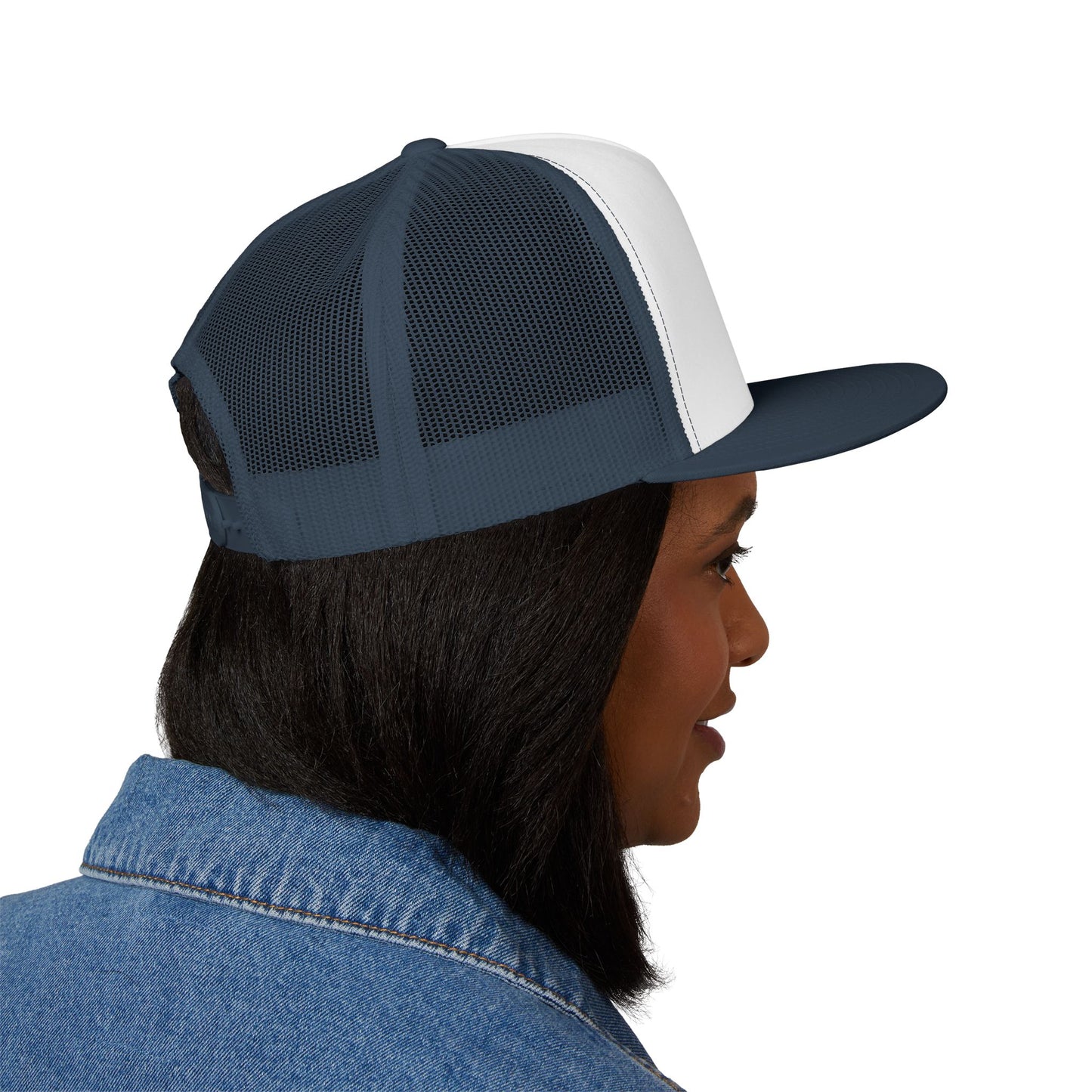 Embroidered Snowman Trucker Cap — Festive Winter Hat