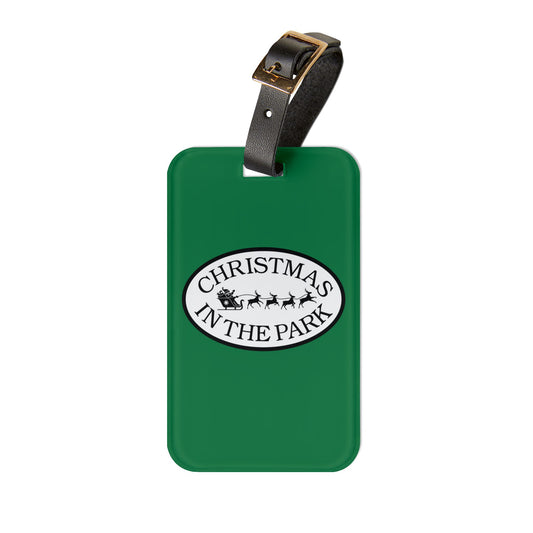 Christmas in the Park Luggage Tag, Holiday Travel Accessory, Personalized Gift for Travelers, Christmas Gift, Vacation Organizer