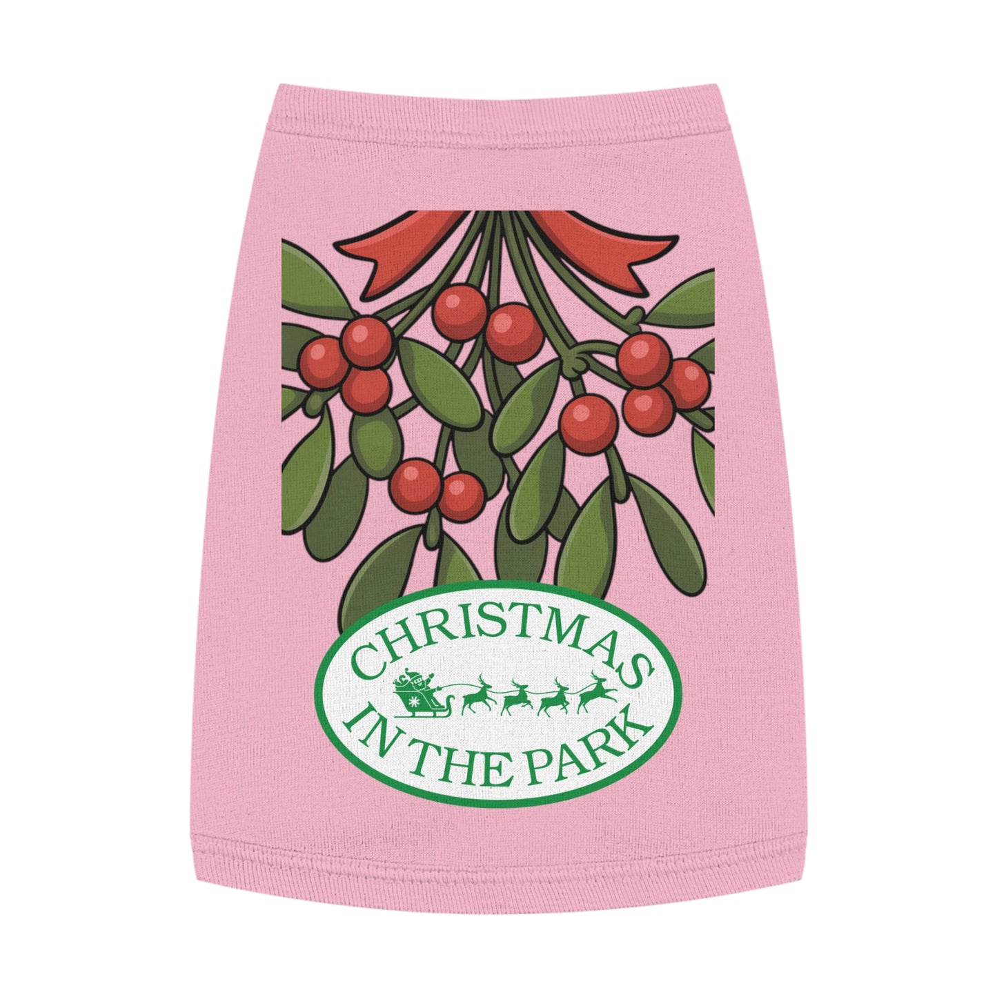 Christmas in the Park Pet Tank Top, Holiday Dog Shirt, Festive Pet Apparel, Mistletoe Design, Winter Dog Outfit