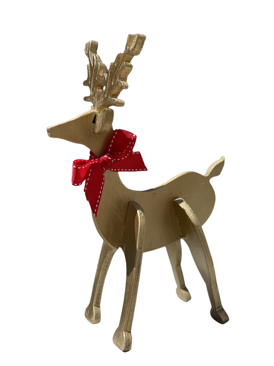 Gold Wooden Reindeer